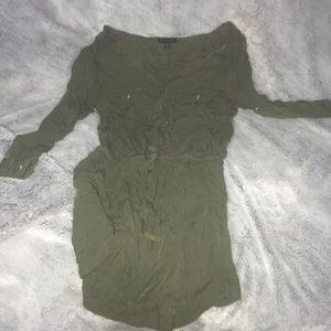 American Eagle army green button up dress